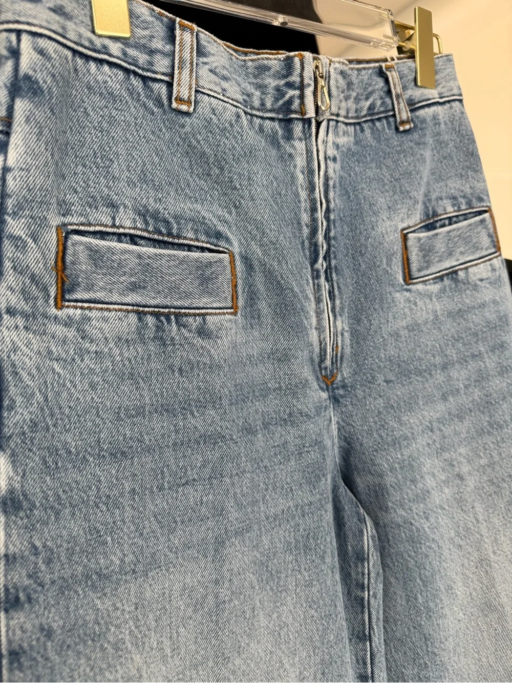SANDRO High-Waist Wide-Leg Light Blue Jeans - Picture 6 of 17